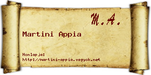 Martini Appia névjegykártya
